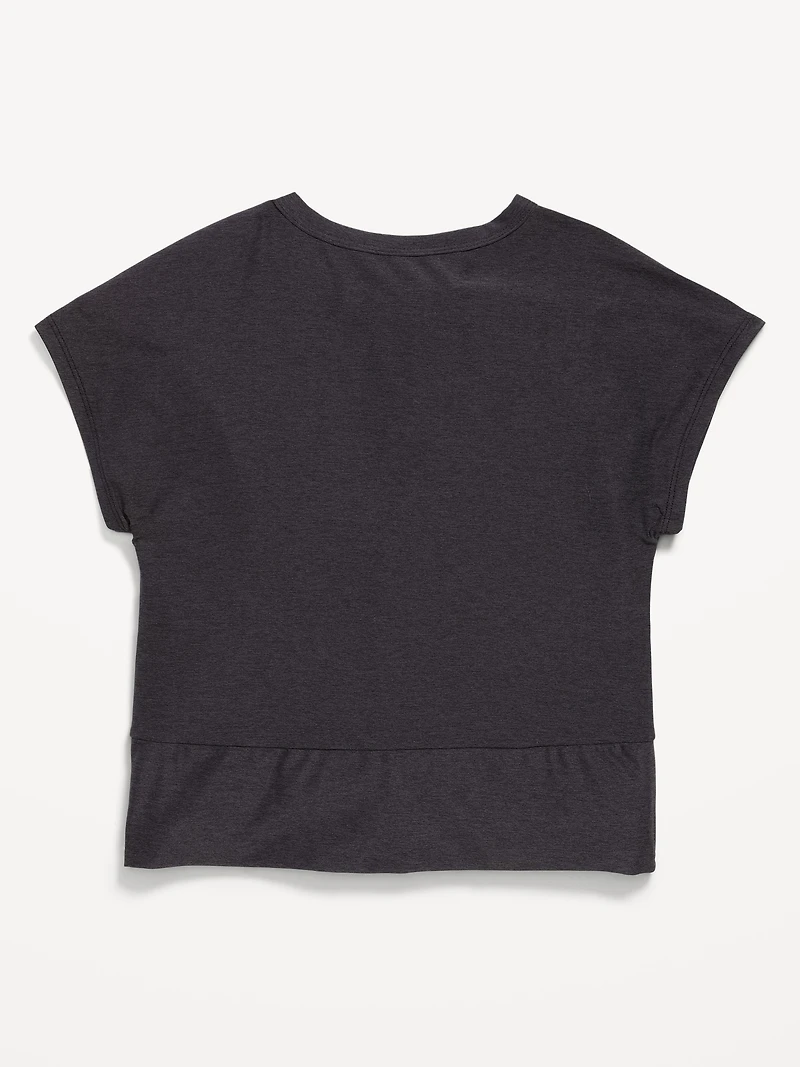 CloudMotion Short-Sleeve Front-Knot 2-Pack T-Shirt for Girls