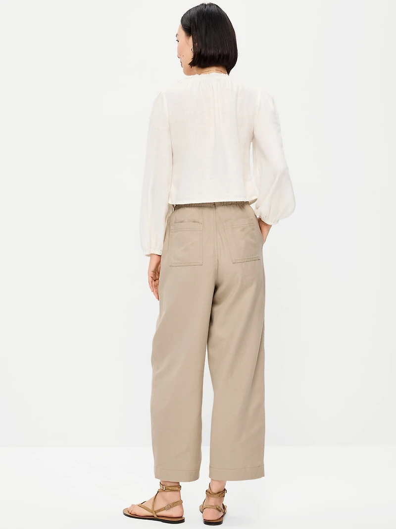 High-Waisted Utility Ankle Pants