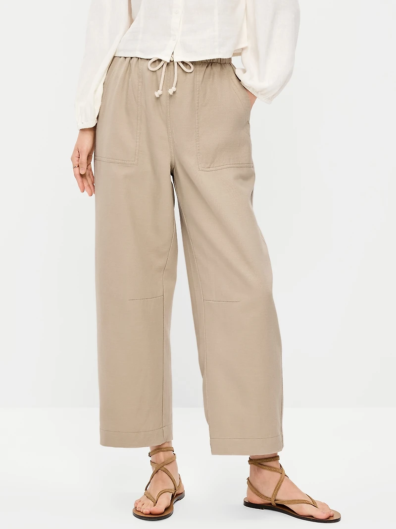 High-Waisted Utility Ankle Pants