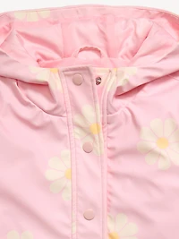 Oversized Water-Resistant Hooded Jacket for Girls