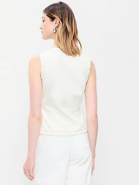 Sleeveless Longline Denim Vest