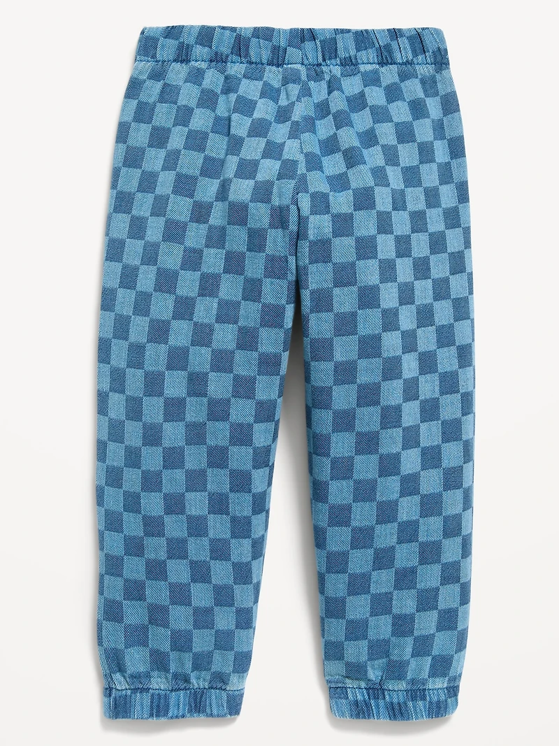 Pull-On Chambray Jogger Pants for Toddler Girls