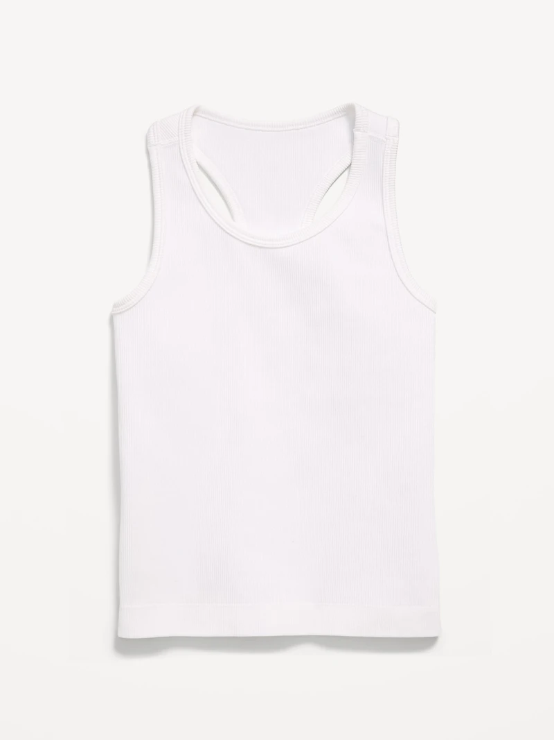 Fitted Seamless Ribbed Racerback Performance Top for Girls
