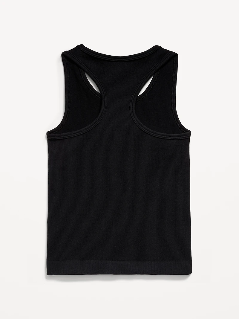 Fitted Seamless Ribbed Racerback Performance Top for Girls