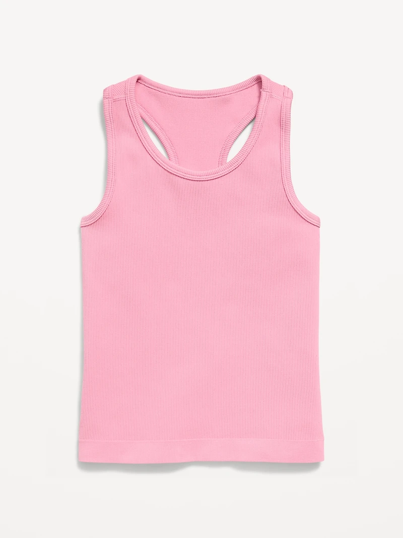 Fitted Seamless Ribbed Racerback Performance Top for Girls