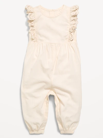 Sleeveless Ruffle-Trim One-Piece for Baby