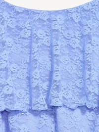 Sleeveless Tiered Lace Ruffle Top