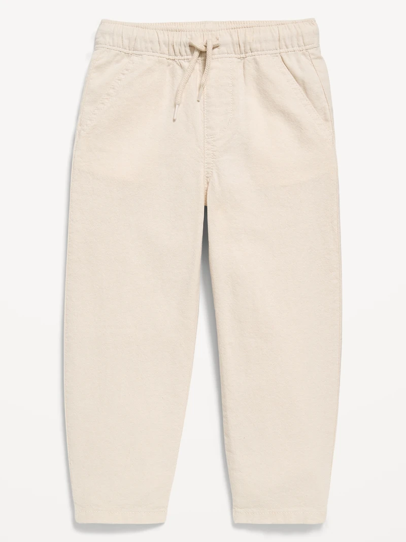 Linen-Blend Barrel Leg Pants for Toddler Boys