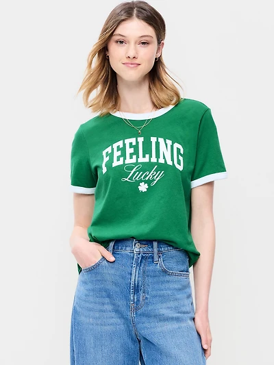 EveryWear Crew-Neck Graphic Ringer T-Shirt