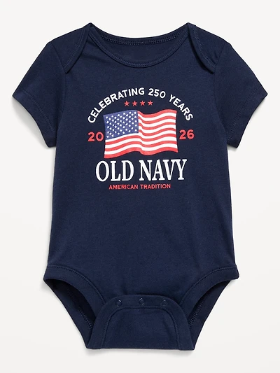 Short-Sleeve Unisex Logo-Graphic Bodysuit for Baby