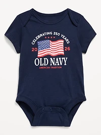 Short-Sleeve Unisex Logo-Graphic Bodysuit for Baby