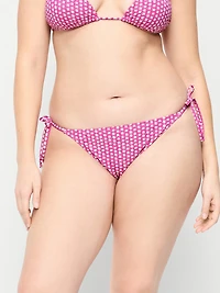 Pique String Bikini Swim Bottoms