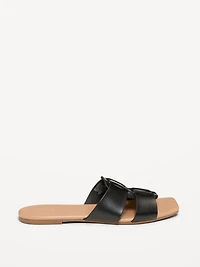 Faux-Leather Slide Sandals