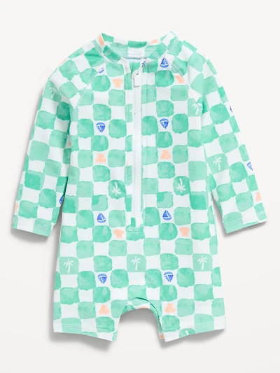 Printed Swim Rashguard Bodysuit for Baby