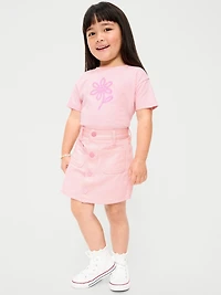 High-Waisted Button-Front Skirt for Toddler Girls