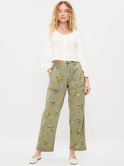 High-Waisted Straight Ankle Pants