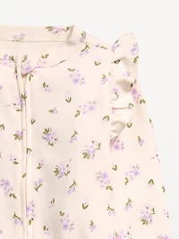 Ruffle-Trim 2-Way-Zip Sleep & Play Footed One-Piece for Baby