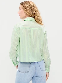 Cropped Button-Down Shirt