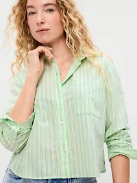 Cropped Button-Down Shirt