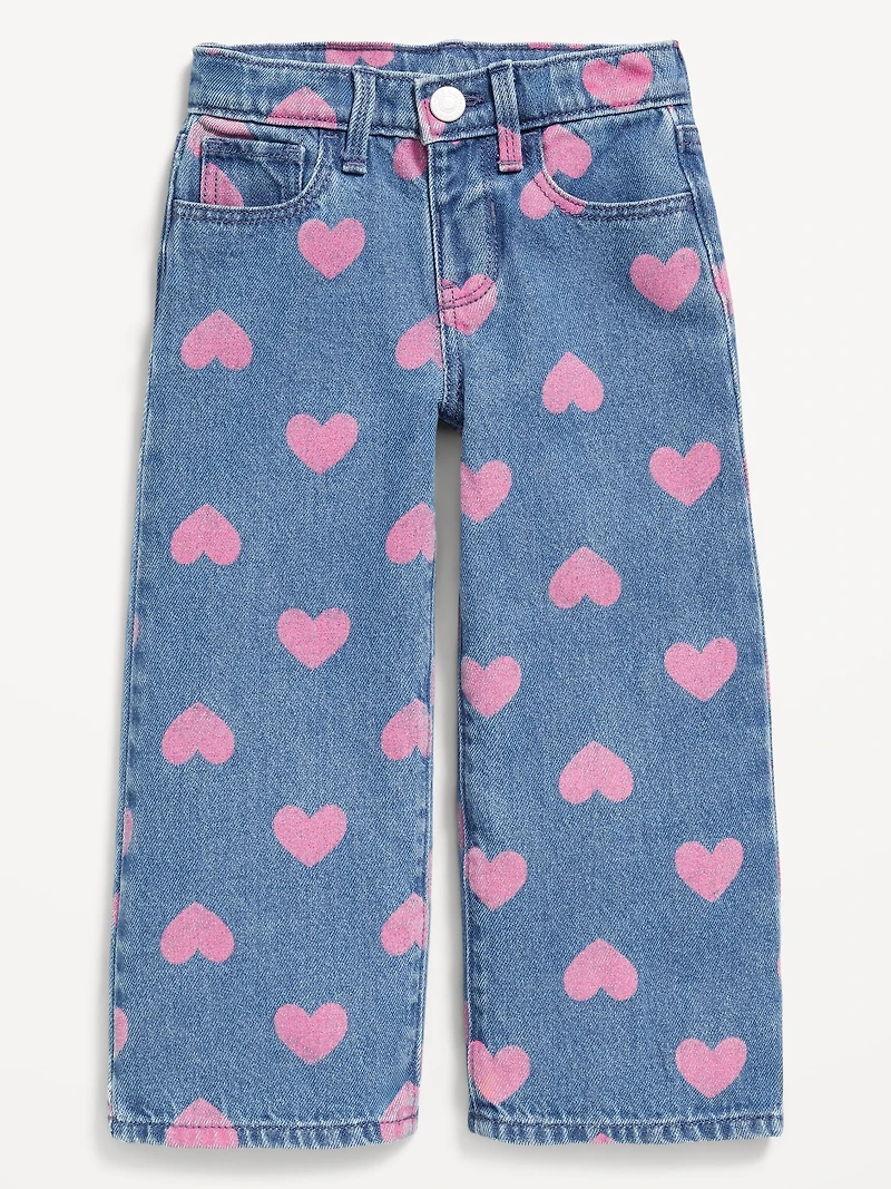 Baggy Embroidered Wide-Leg Jeans for Toddler Girls