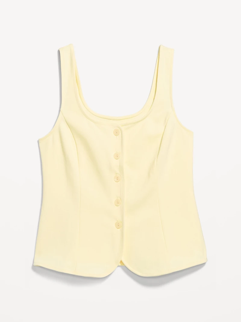 Sleeveless Button-Down Top