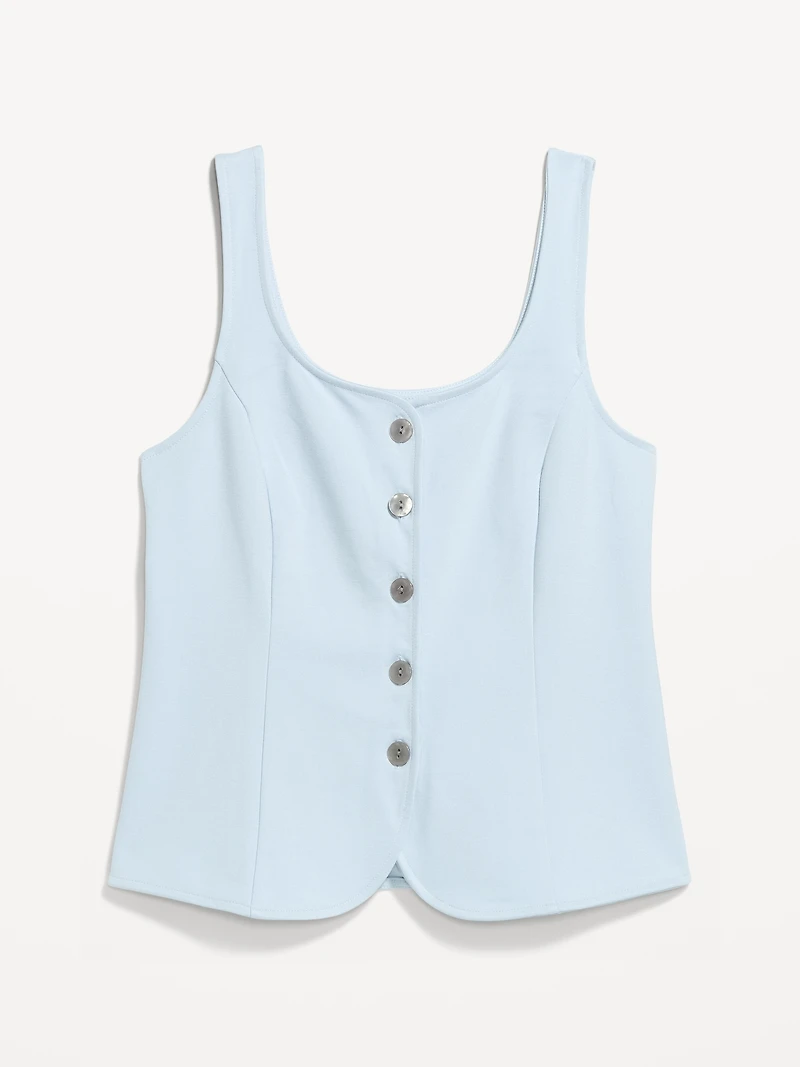 Sleeveless Button-Down Top