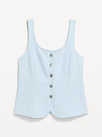 Sleeveless Button-Down Top