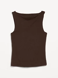 Hug Double-Layer Boat-Neck Top