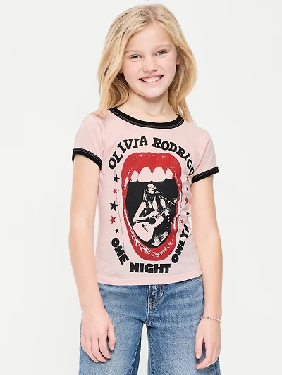 Olivia Rodrigo™ Fitted Ribbed Ringer Graphic T-Shirt for Girls