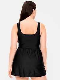 Matte Side-Tie Swim Dress