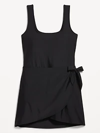 Matte Side-Tie Swim Dress
