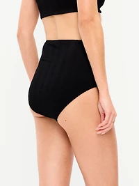 High-Waisted Ribbed Bikini Swim Bottoms