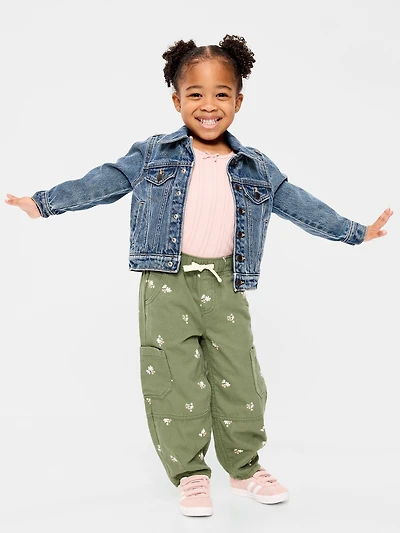 Pull-On Baggy Barrel-Leg Cargo Pants for Toddler Girls
