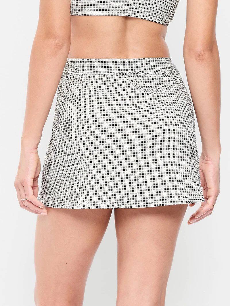 High-Waisted Textured Swim Skirt