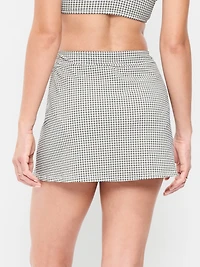 High-Waisted Textured Swim Skirt