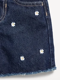 Embroidered Frayed-Hem Jean Shorts for Toddler Girls