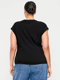 Cap-Sleeve Cinch-Waist Top
