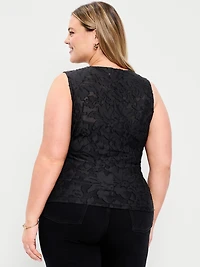 Jacquard Side-Drape Top
