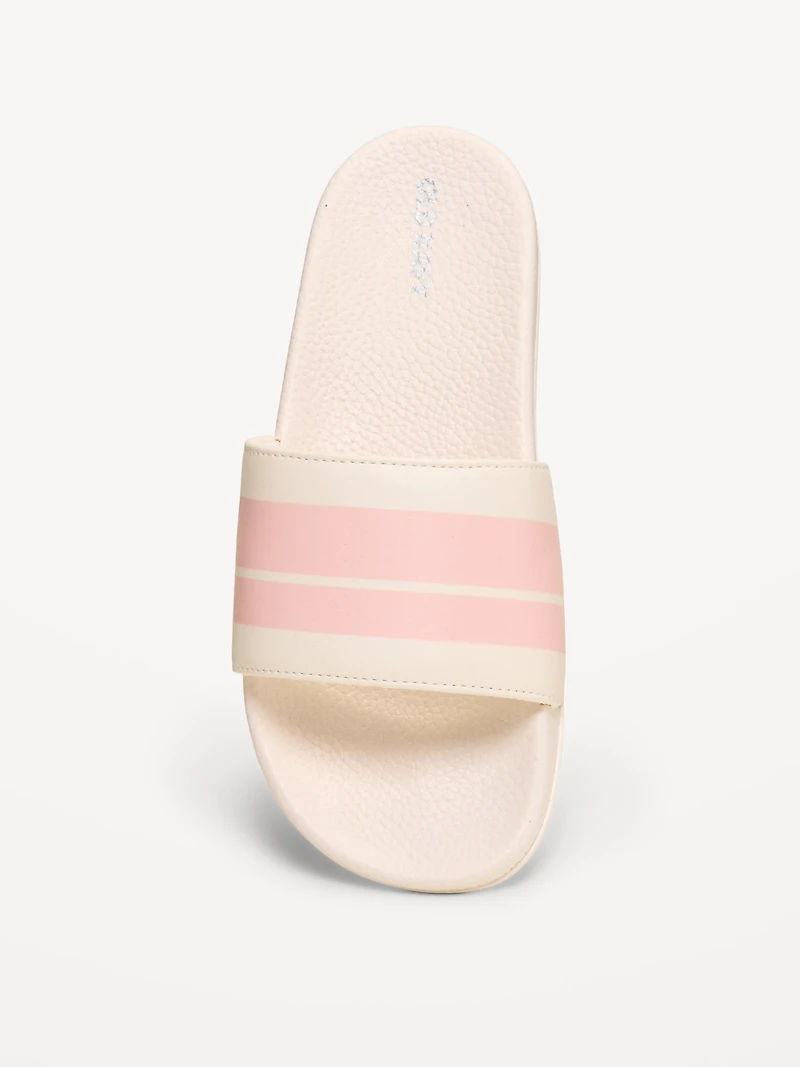 Faux-Leather Pool Slide Sandals for Girls
