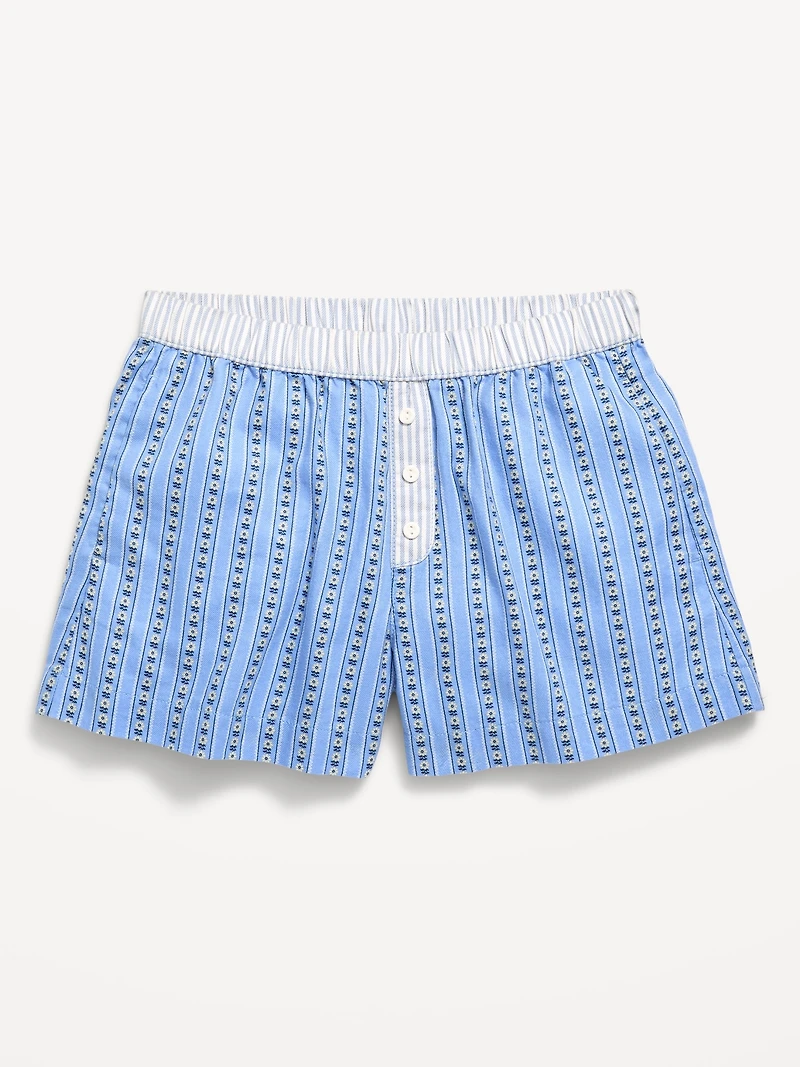 Printed Twill Boxer Shorts for Girls