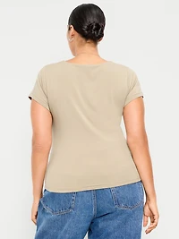 Hug Double-Layer Scoop-Neck Top