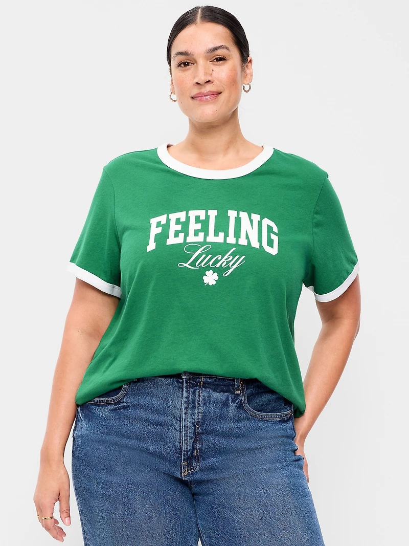 EveryWear Crew-Neck Graphic Ringer T-Shirt