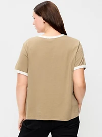 EveryWear Crew-Neck Logo-Graphic Ringer T-Shirt