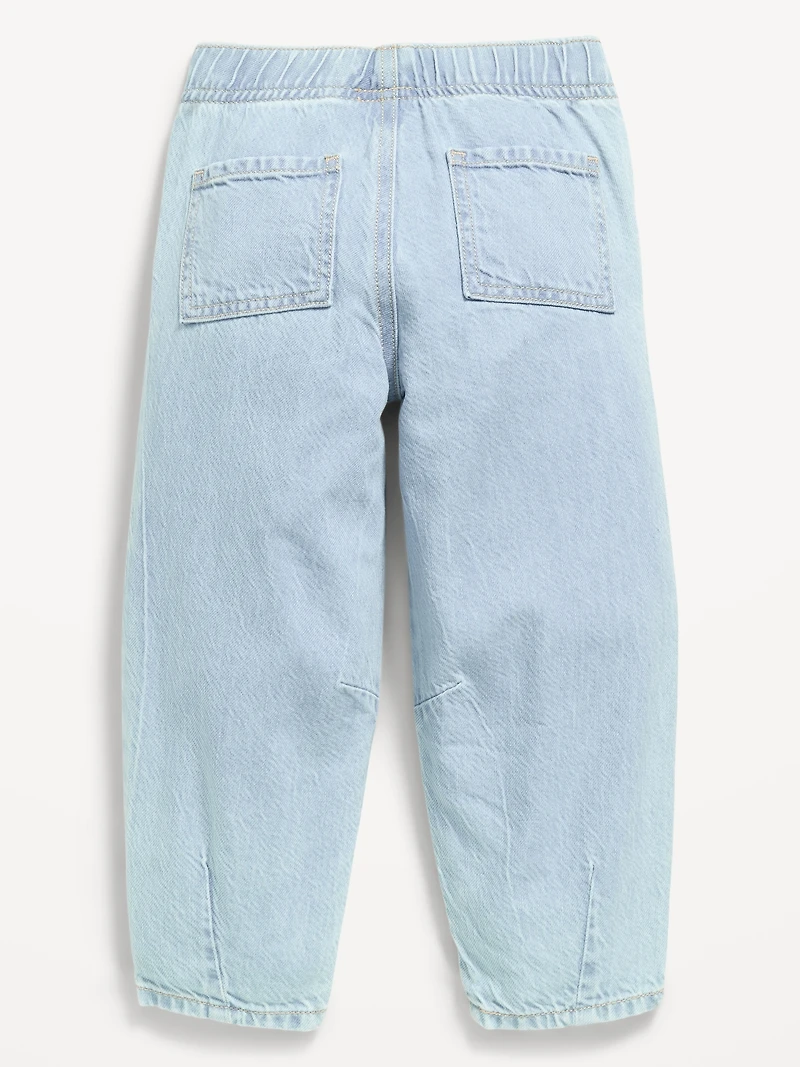 Pull-On Barrel-Leg Jeans for Toddler Girls