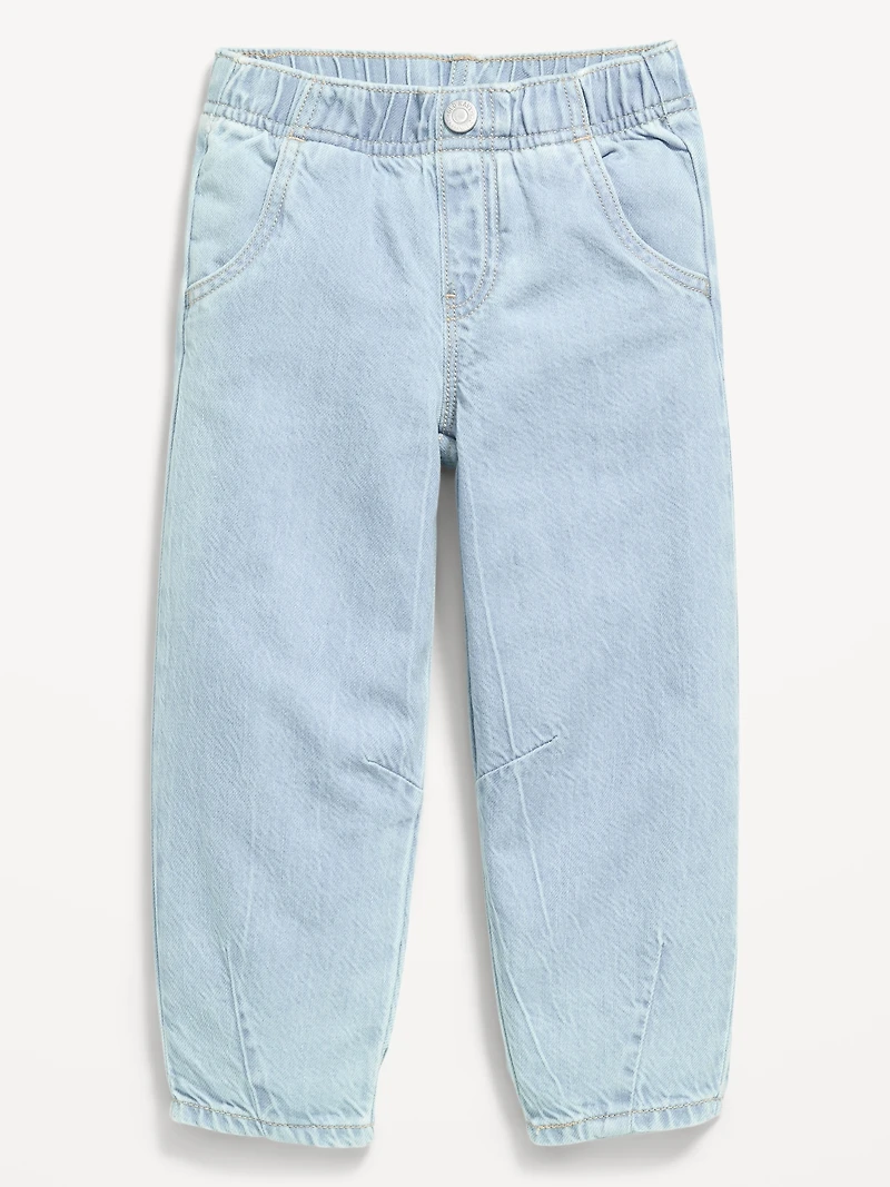 Pull-On Barrel-Leg Jeans for Toddler Girls