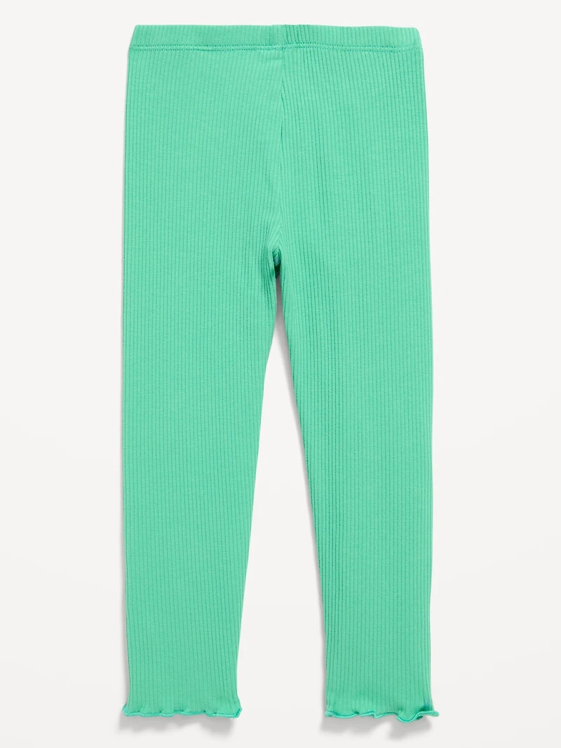 Rib-Knit Full-Length Leggings for Toddler Girls