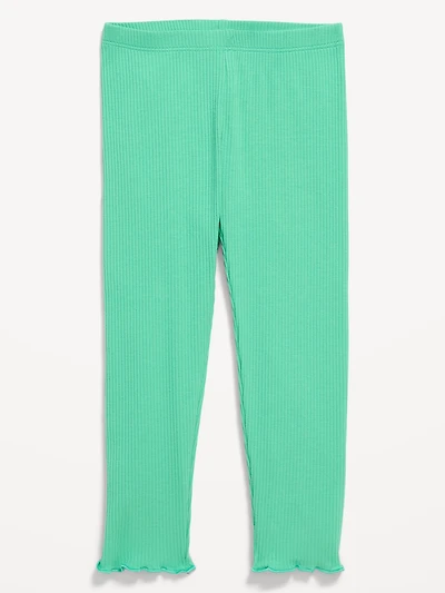 Rib-Knit Full-Length Leggings for Toddler Girls