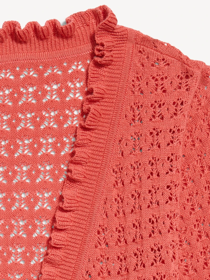 Seaside Cotton Tie-Front Cropped Cardigan
