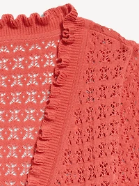 Seaside Cotton Tie-Front Cropped Cardigan