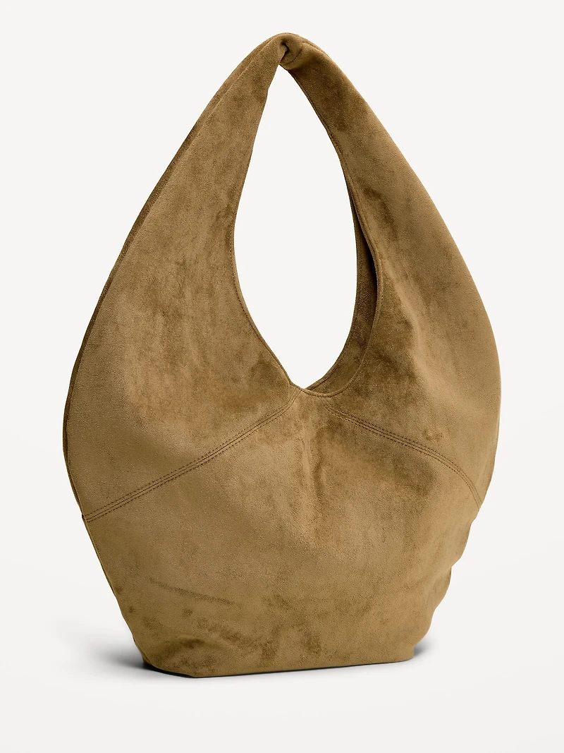 Oversized Suede Hobo Bag